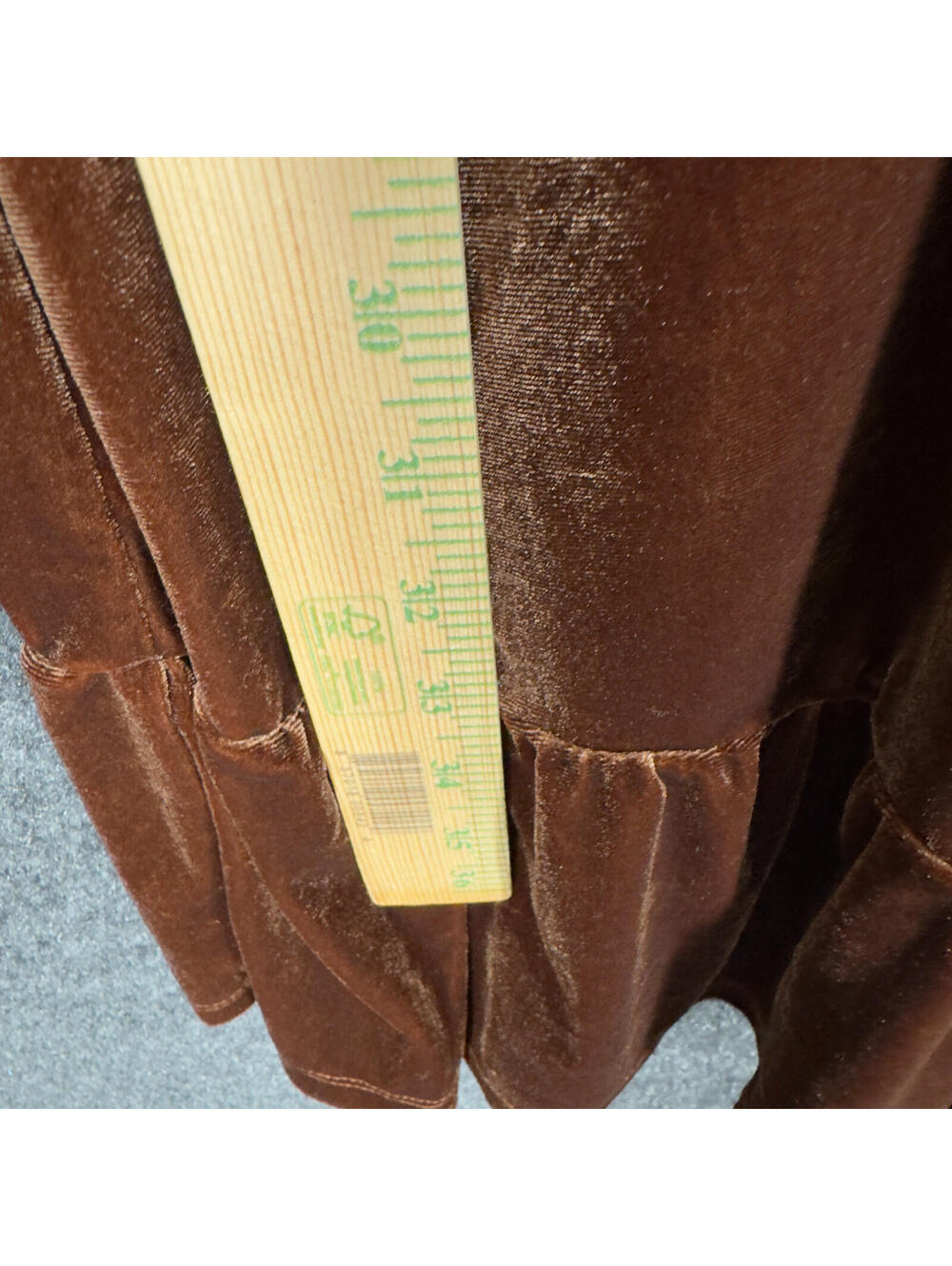 Downeast Dress Women L Large Brown Shift Midi Velvet Long Sleeve Tie Up Casual - Picture 4 of 7